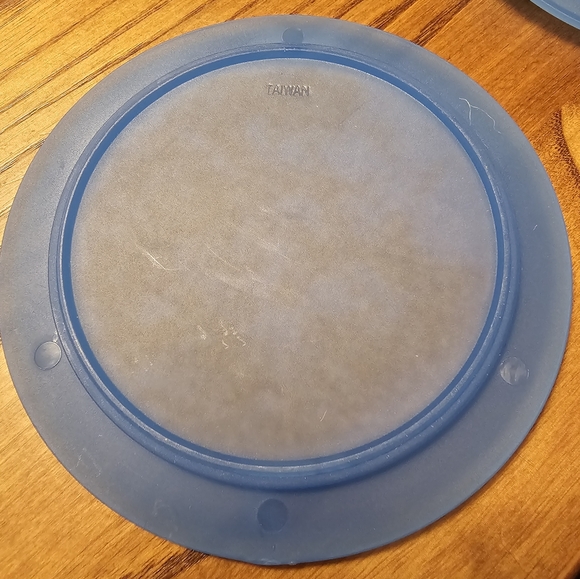 Vintage Cork and Plastic Coasters Set of 6 Blue, Green, Yellow and Red - Picture 3 of 4